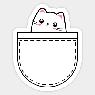 Kawaii cat in the pocket. Sticker